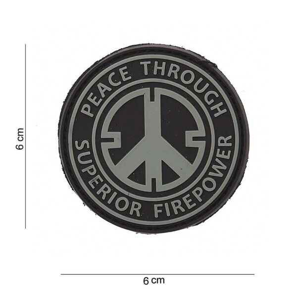 101 Peace Through Superior Fire Power 3D PVC Patch - Grey/Black