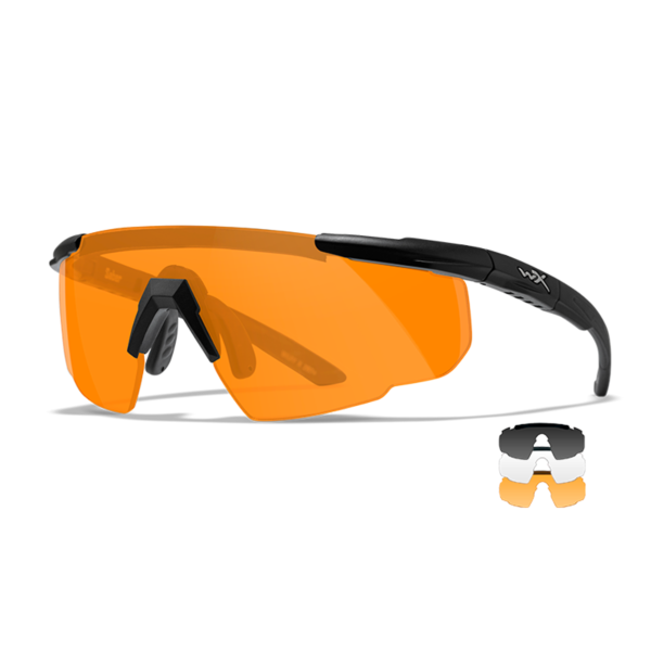 Wiley X SABER ADVANCED - Matte Black Frame - Grey/Clear/Light Rust Shields (3 Lenses)