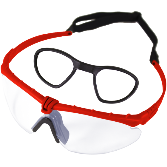 Battle Pro RX (Red-Clear) EN166 Protective Eyewear
