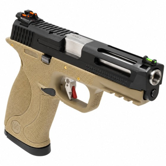 Big Bird E-Force Vented Tan (Black-Silver) GBB Airsoft Pistol