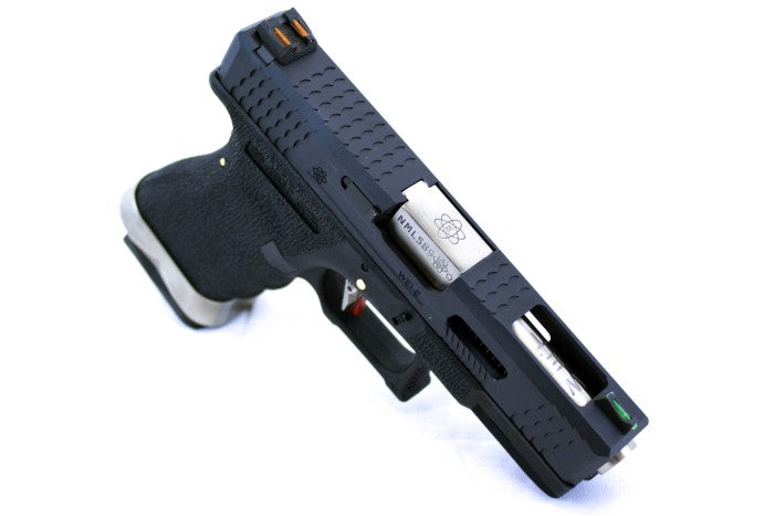 EU9 E-Force Black (Black-Silver Barrel) GBB Airsoft Pistol