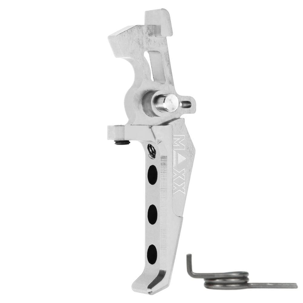 Maxx Model CNC Aluminum Advanced Speed Trigger - Style E - Silver - Killer Instinct Tactical
