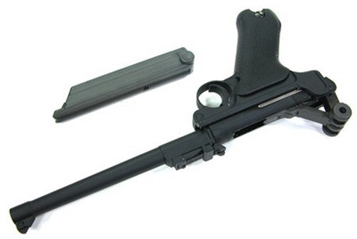P08 Luger (8"-Black) GBB Airsoft Pistol
