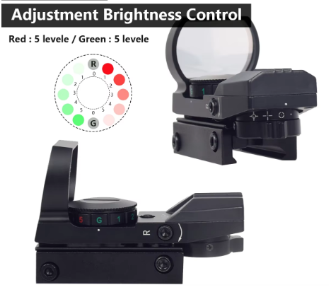 Red & Green Dot Reflex Sight w/ 4 Reticles
