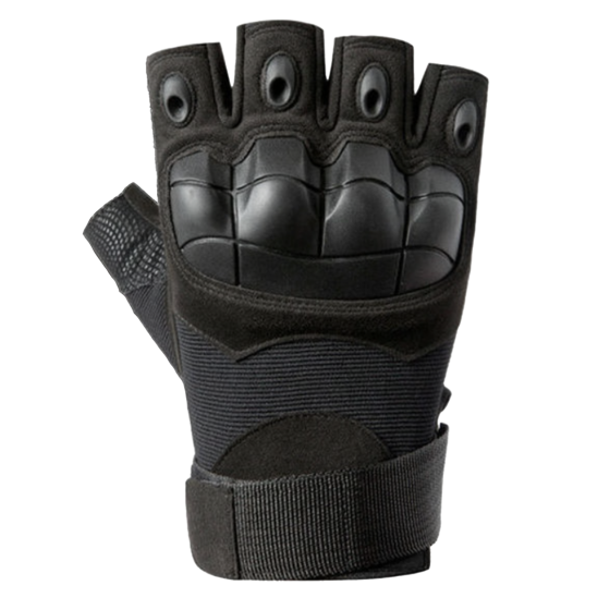 Skirmish Gloves Knuckle-Guard Fingerless (Black - XXL)