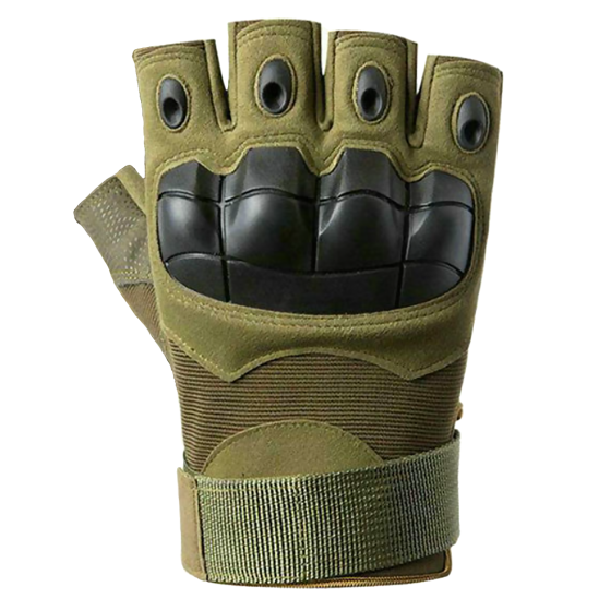 Skirmish Gloves Knuckle-Guard Fingerless (Green - S)