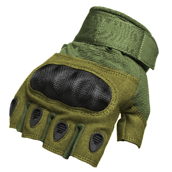 Skirmish Gloves Knuckle-Weave Fingerless (Green - M)