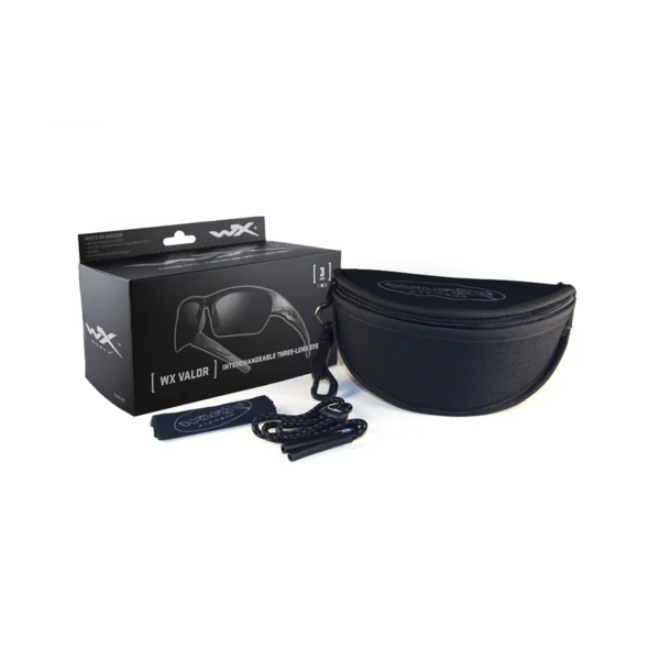 Wiley X VALOR 2.5 Matte Black Frame - Grey/Clear/Light Rust Lenses
