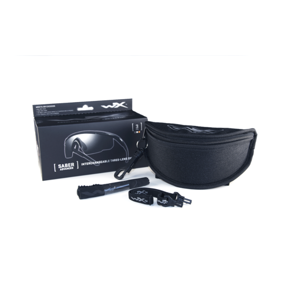 Wiley X SABER ADVANCED - Matte Black Frame - Grey/Clear/Light Rust Shields (3 Lenses)