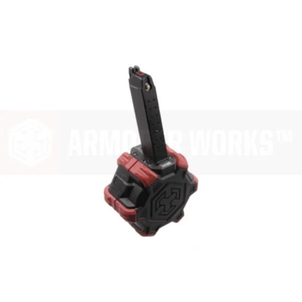 Armorer Works Custom Adaptive Drum Magazine - Red - fits G/EU Series and VX Series