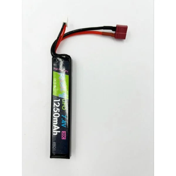 Rebel Battery - 1250mAh Lipo 7.4V 20C Stick - Deans