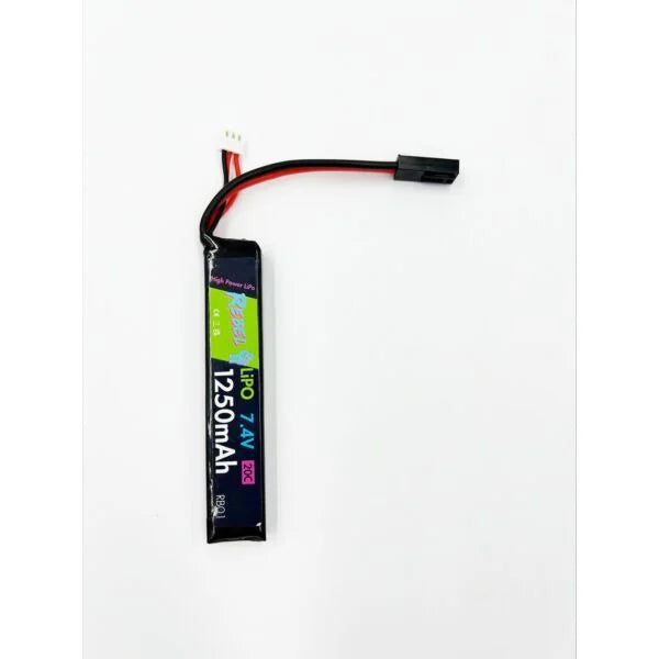Rebel Battery - 1250mAh Lipo 7.4V 20C Stick - Mini Tamiya