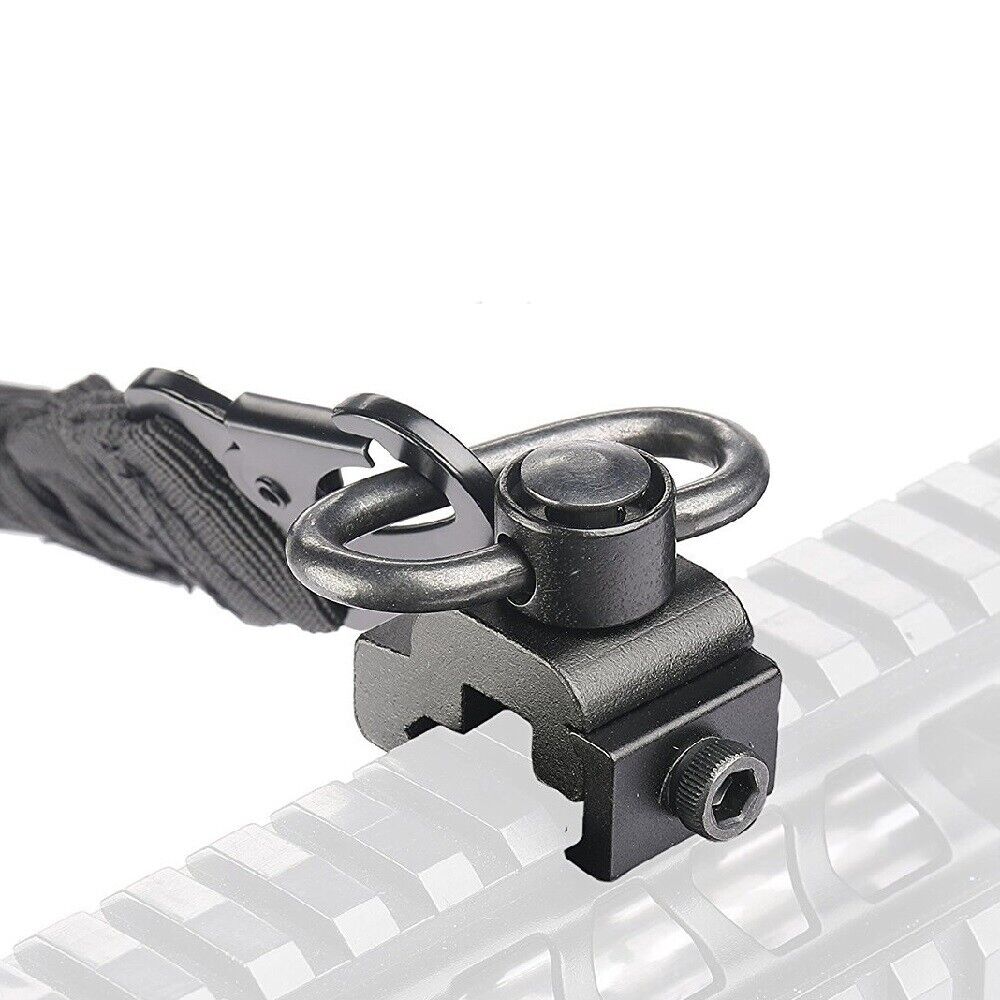 Quick Detach Sling Mount Swivel QD Adapter for 20mm Weaver Rails Rifle Gun Rail