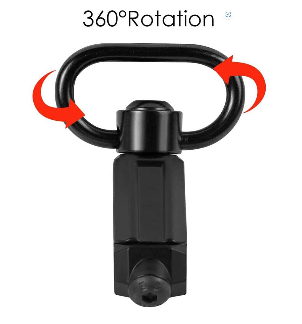 Quick Release Detach QD Sling Swivel Attachment w/ 20mm Picatinny Rail Mount