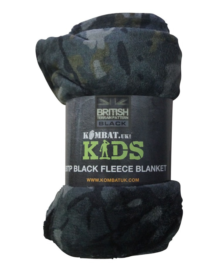 Kids Fleece Blanket - BTP Black Camo