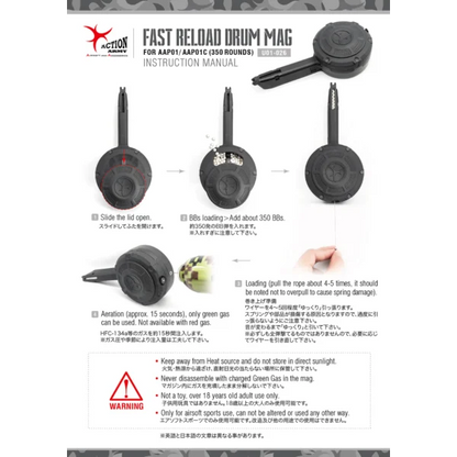 Action Army AAP01 350rnd Fast-Reload Drum Mag