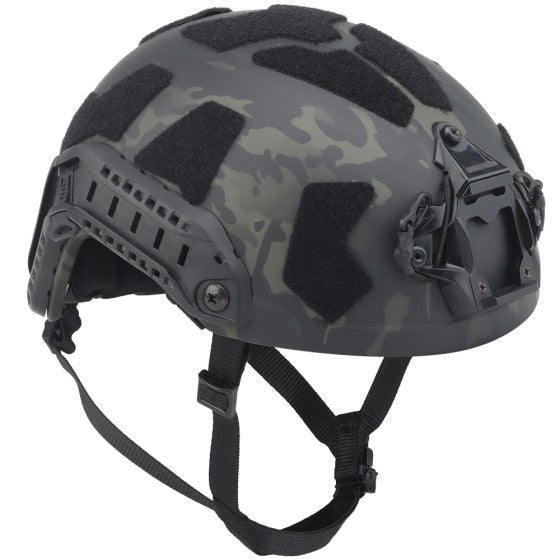 NP FAST RAILED SF HELMET - BLACK CAMO