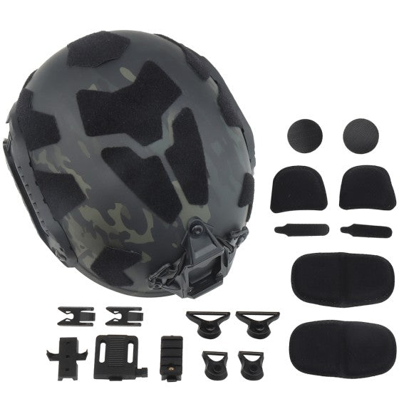 NP FAST RAILED SF HELMET - BLACK CAMO