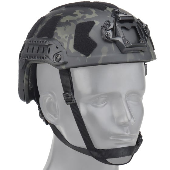 NP FAST RAILED SF HELMET - BLACK CAMO