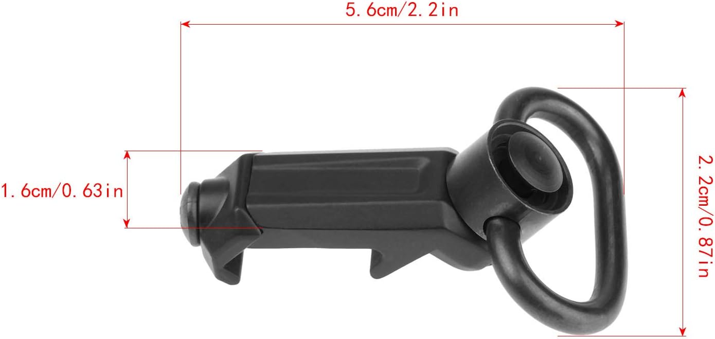 Tactical Push Button Quick Release Detach QD Swivel Loop with Rail Sling Attachment Mount For 20mm Picatinny Rails