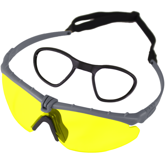Battle Pro RX (Grey-Yellow) EN166 Protective Eyewear