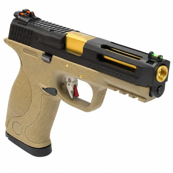 Big Bird E-Force Vented Tan (Black-Gold) GBB Airsoft Pistol