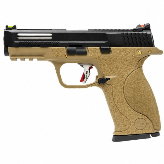 Big Bird E-Force Vented Tan (Black-Silver) GBB Airsoft Pistol