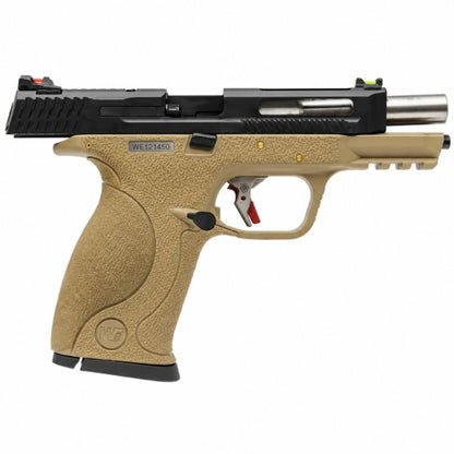 Big Bird E-Force Vented Tan (Black-Silver) GBB Airsoft Pistol