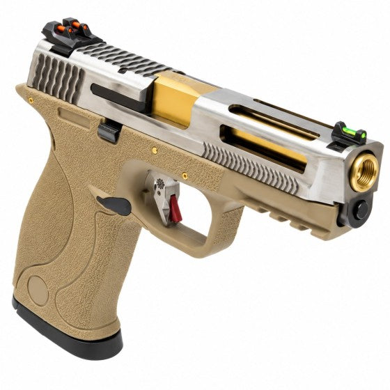 Big Bird E-Force Vented Tan (Silver-Gold) GBB Airsoft Pistol