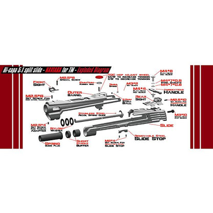 CTM Naviara TM Hi-Capa 5.1 CNC Split Slide (Inc. Enhanced Nozzle, Short Stroke Kit, Springs + More)