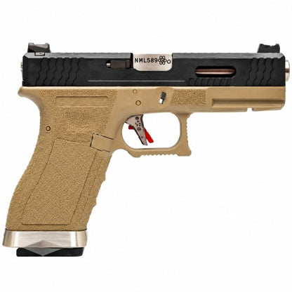 EU7 E-Force Tan (Black-Silver) GBB Airsoft Pistol
