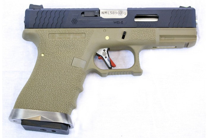 EU9 E-Force Tan (Tan-Silver Barrel) GBB Airsoft Pistol