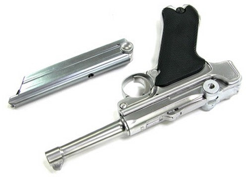 P08 Luger (4"-Silver) GBB Airsoft Pistol