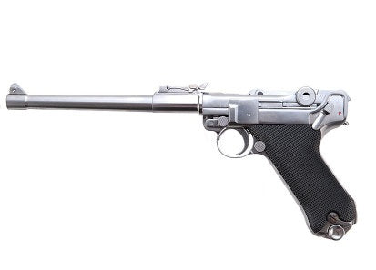 P08 Luger (8"-Silver) GBB Airsoft Pistol
