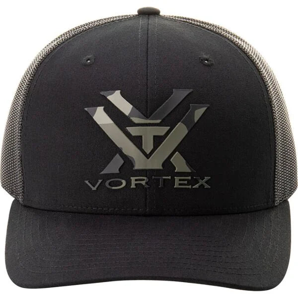 Vortex Camo Punch Trucker Cap - Black