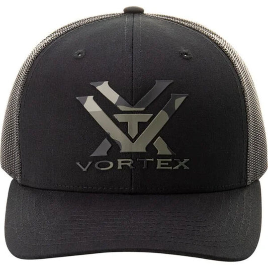Vortex Camo Punch Trucker Cap - Black