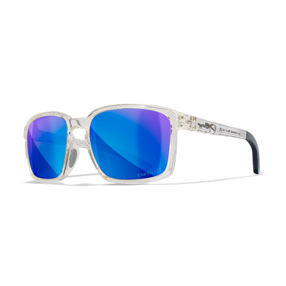 Wiley X ALFA - Gloss Clear Crystal Frame - CAPTIVATE Polarized Blue Mirror Lens