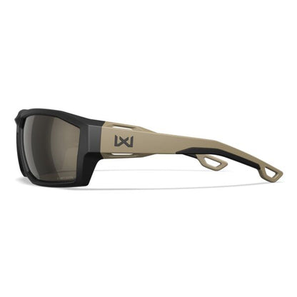 Wiley X ALPINE - Matte Black/Tan Frame - CAPTIVATE Polarised Tungsten Mirror Lens