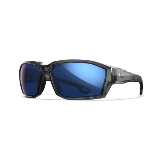 Wiley X ALPINE Ballistic Sunglasses - Gloss Crystal Grey Frame - CAPTIVATE Polarised Blue Mirror Lens