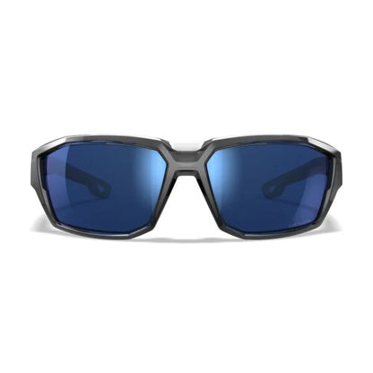Wiley X ALPINE Ballistic Sunglasses - Gloss Crystal Grey Frame - CAPTIVATE Polarised Blue Mirror Lens
