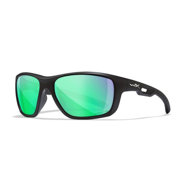 Wiley X ASPECT - Matte Black Frame - CAPTIVATE Polarized Green Mirror Lens