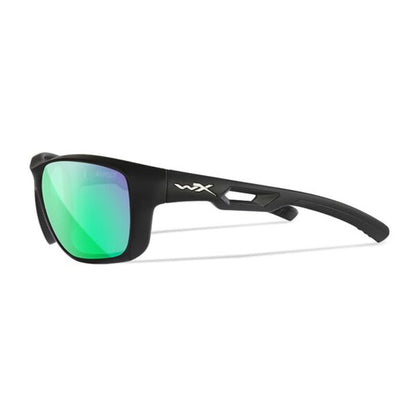 Wiley X ASPECT - Matte Black Frame - CAPTIVATE Polarized Green Mirror Lens
