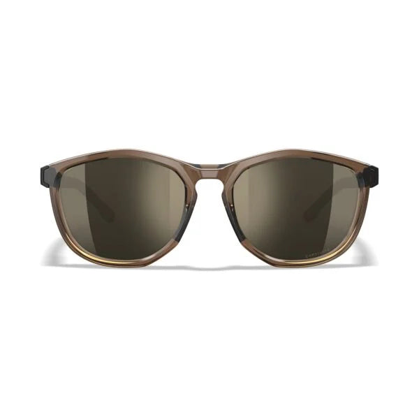 Wiley X Bravo Ballistic Sunglasses - Gloss Crystal Tan/Matte Black Frames - CAPTIVATE Tungsten Mirror Lenses