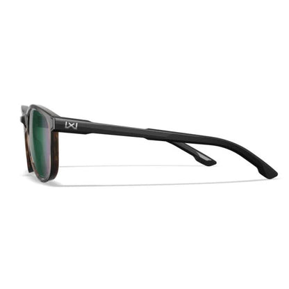 Wiley X Bravo Ballistic Sunglasses - Gloss Tortoise / Gloss Black Frames - CAPTIVATE Polarised Green Mirror Lenses