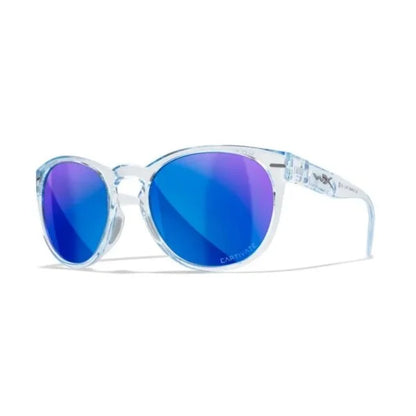 Wiley X COVERT - Gloss Crystal Light Sapphire Blue Frame - CAPTIVATE Polarized Blue Mirror Lens