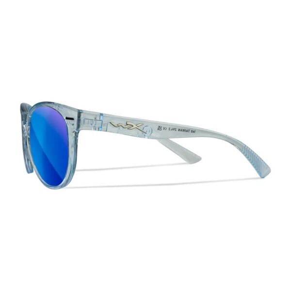 Wiley X COVERT - Gloss Crystal Light Sapphire Blue Frame - CAPTIVATE Polarized Blue Mirror Lens