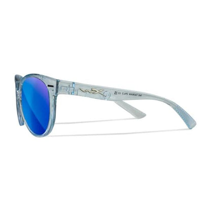 Wiley X COVERT - Gloss Crystal Light Sapphire Blue Frame - CAPTIVATE Polarized Blue Mirror Lens