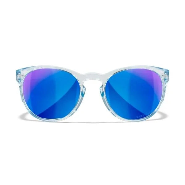 Wiley X COVERT - Gloss Crystal Light Sapphire Blue Frame - CAPTIVATE Polarized Blue Mirror Lens