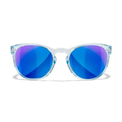 Wiley X COVERT - Gloss Crystal Light Sapphire Blue Frame - CAPTIVATE Polarized Blue Mirror Lens