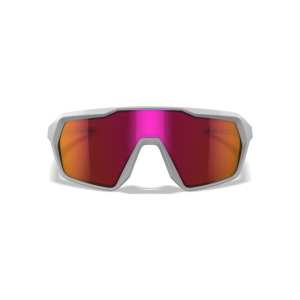 Wiley X Citadel Ballistic Sunglasses - Polished White Frame - CAPTIVATE Red Mirror Lenses